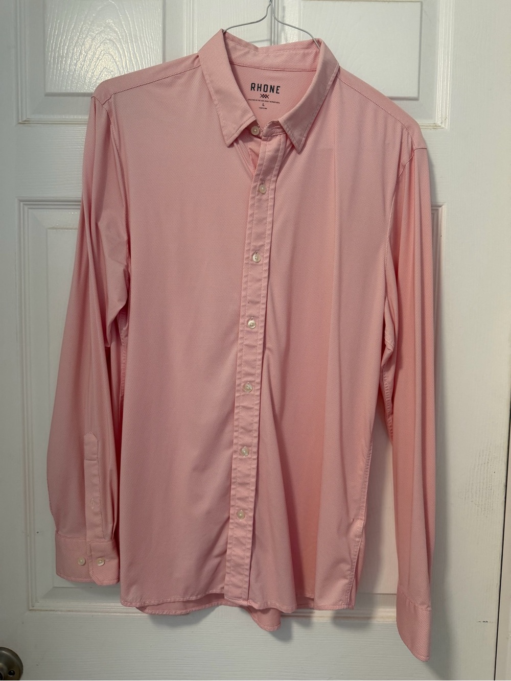 Rhone Men's Performance Button-Front Shirt - Pink